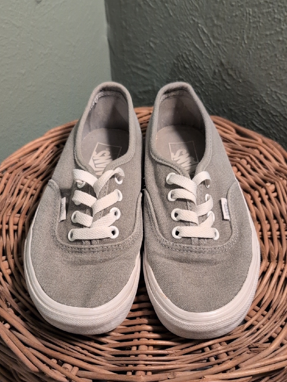 Vans Authentic Canvas Sneakers in Gray and White